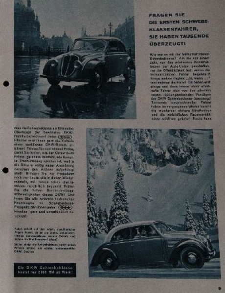 Auto-Union Modellprogramm 1936 "Guter Start zur Winterfahrt" Automobilprospekt (7054)