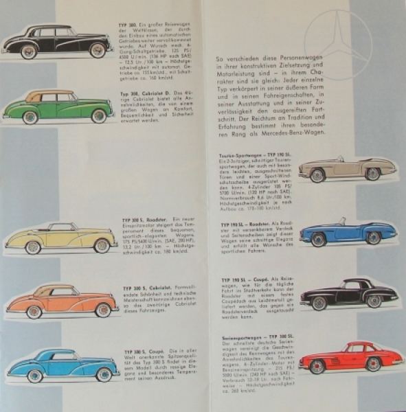 Mercedes-Benz Modelprogram 1958 Carbrochure (8940)