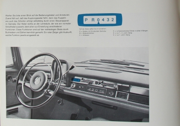 Mercedes-Benz Automatisches Getriebe 1964 Automobilprospekt (8878)