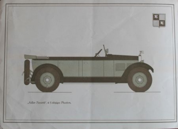 Adler Favorit 8/35 PS Modelprogram 1929 Carbrochure (2238)