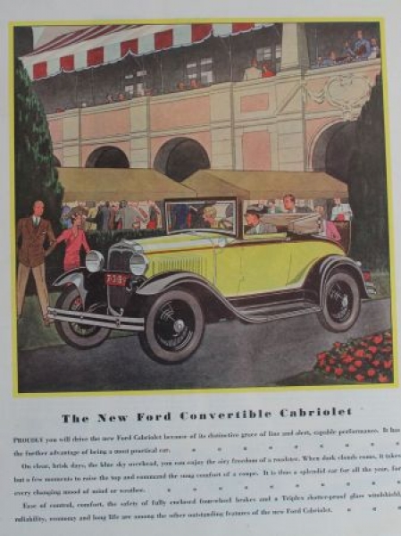 Ford Model A Convertible Cabriolet 1930 Advertising (1291)