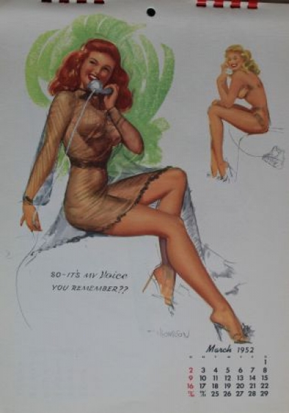 Studio Sketches Pin-up Calendar 1952 Thompson (7305)