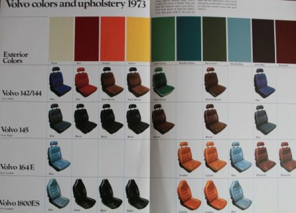 Volvo Modelprogram 1973 Colors + Upholstery Carbrochure (7262)