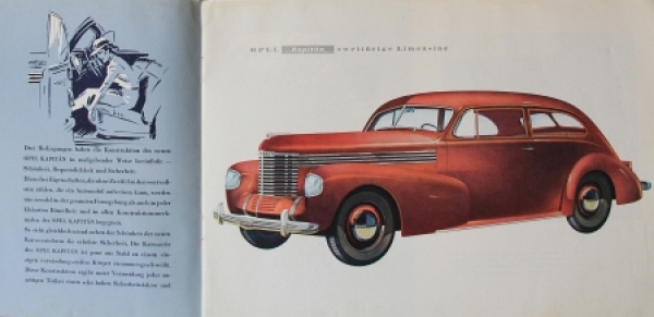 Opel Kapitaen Modelprogram 1939 Automobile-Prestigebrochure (7996)