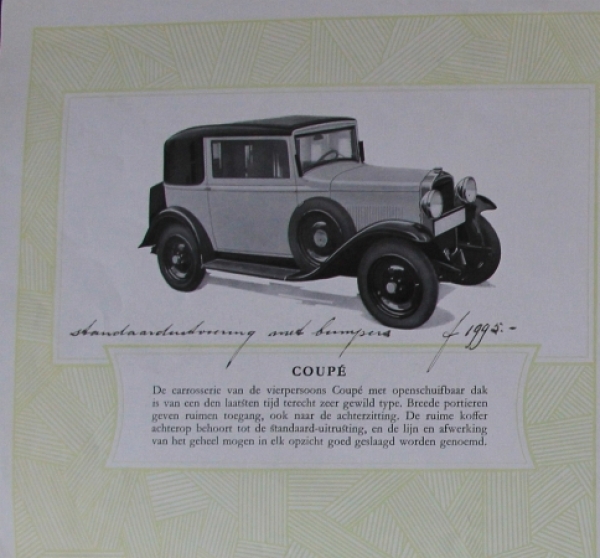 Opel 1,8 Liter Modelprogram 1931 Carbrochure (8173)