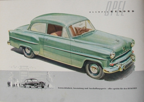 Opel Olympia Rekord Modellprogramm 1953 Automobilprospekt (8218)