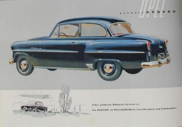 Opel Olympia Rekord Modellprogramm 1953 Automobilprospekt (8218)