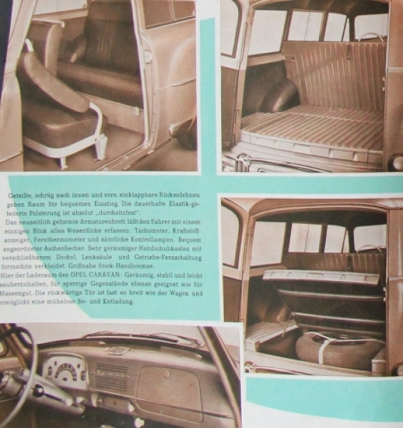 Opel Rekord Caravan Modellprogramm 1953 Automobilprospekt (8224)