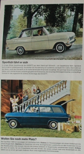 Opel Kadett Modelprogram 1962 Carbrochure (8258)