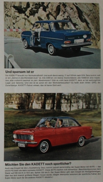 Opel Kadett Modelprogram 1962 Carbrochure (8258)