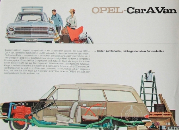 Opel Rekord Caravan Modelprogram 1964 Carbrochure (8262)