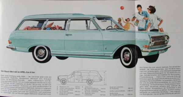Opel Rekord Caravan Modelprogram 1964 Carbrochure (8262)