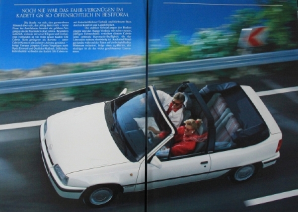 Opel Kadett Convertible Gsi Bertone Modelprogram 1989 Carbrochure (9094)