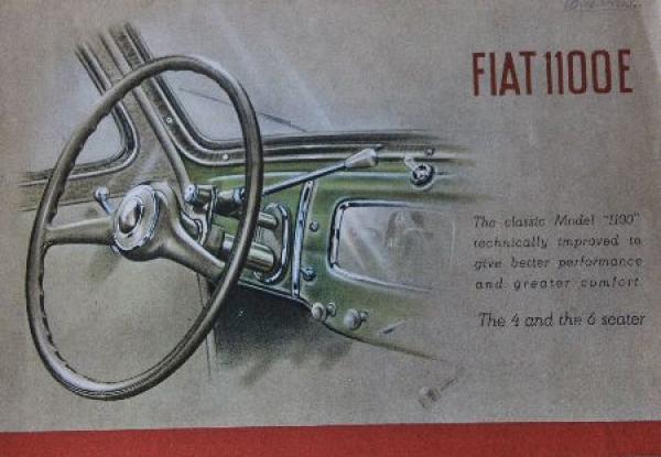 Fiat 1100 E Modelprogram 1938 Carbrochure (7438)