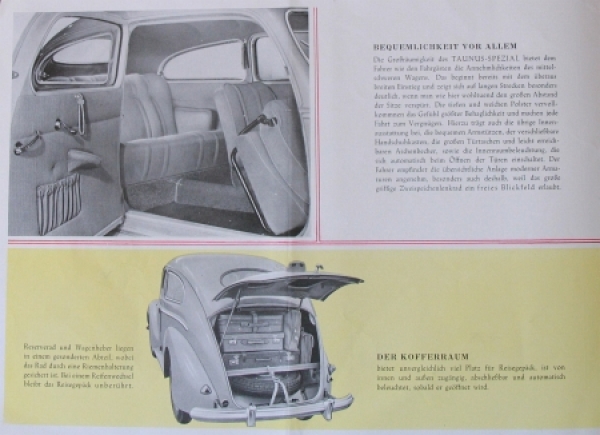 Ford Taunus Spezial Modelprogram 1950 Reuters-Drawings Carbrochure (7453)