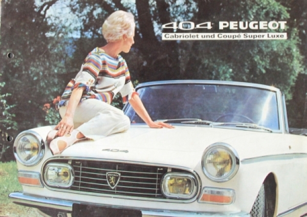 Peugeot 404 Convertible Coupe Super Luxe Modelprogram 1967 Carbrochure (4296)