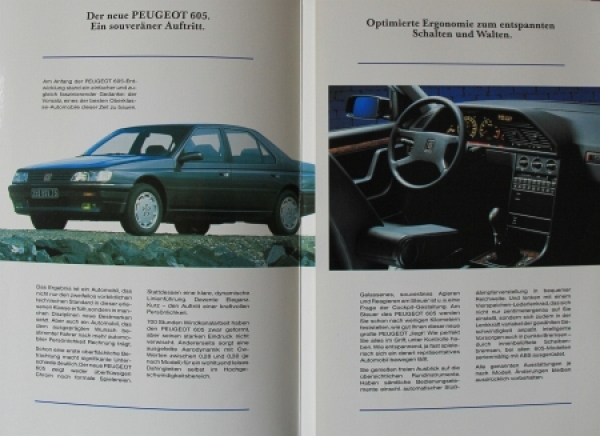Peugeot 605 Modelprogram 1992 Carbrochure (9093)