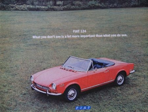 Fiat 124 Sport Spider Modelprogram 1970 Carbrochure (7485)