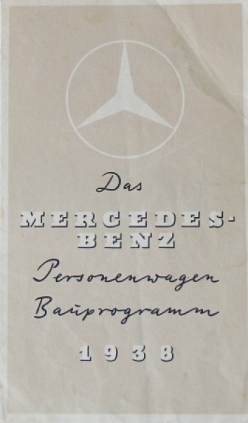 Mercedes-Benz Modellprogramm 1938 Automobilprospekt (7520)