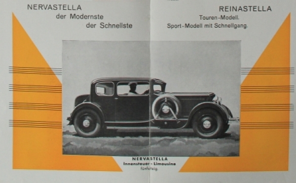 Renault Nervastella Reinastella Modelprogram 1926 Carbrochure (7271)