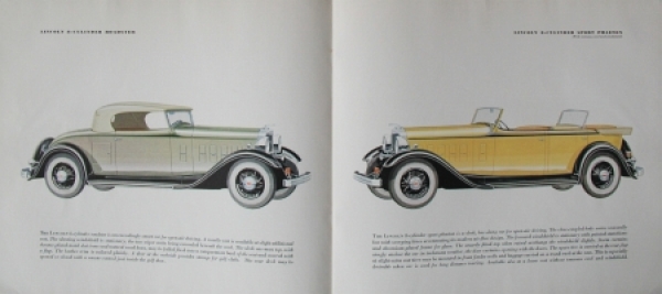 Lincoln Modellprogramm 1933 Automobil-Prestigeprospekt (7903)