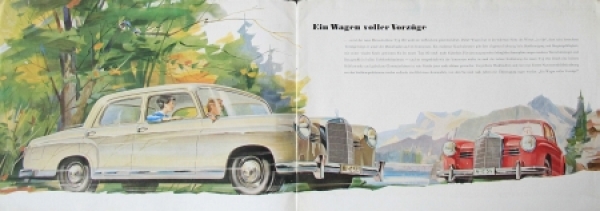 Mercedes-Benz 180 Modellprogramm 1957 Automobilprospekt (8851)
