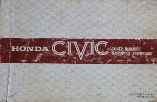 Honda Civic 1979 Owner Manual (1067)