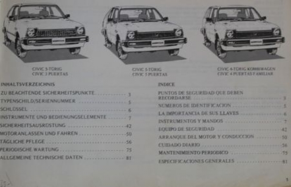 Honda Civic 1979 Owner Manual (1067)