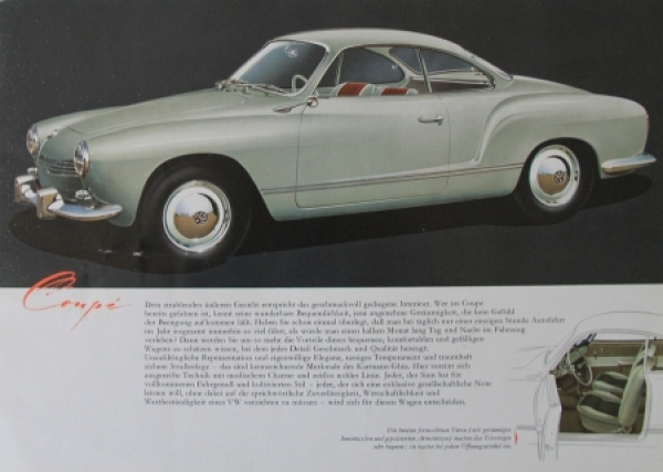 Volkswagen Karmann-Ghia Modelprogram 1959 Reuters-Drawing Carbrochure (7721)