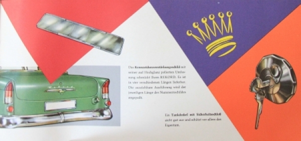 Opel Rekord Accessoiresprogram 1957 "Man kann sich sehen lassen" Carbrochure (7725)