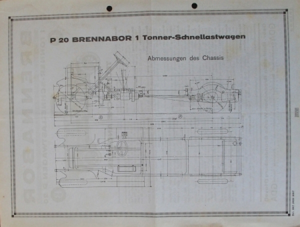 Brennabor 1 Tonner P 20 Schnelllastwagen Modellprogramm 1927 Lastwagenprospekt (7730)