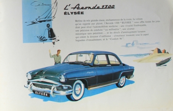 Simca Aronde Modelprogram 1956 Carbrochure (7291)