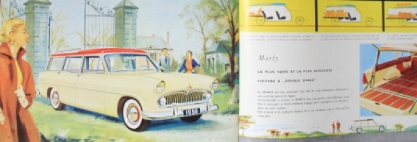 Simca Versailles Modellprogramm 1956 Automobilprospekt (0213)