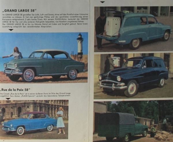 Simca Aronde Modelprogram 1958 Carbrochure (8092)
