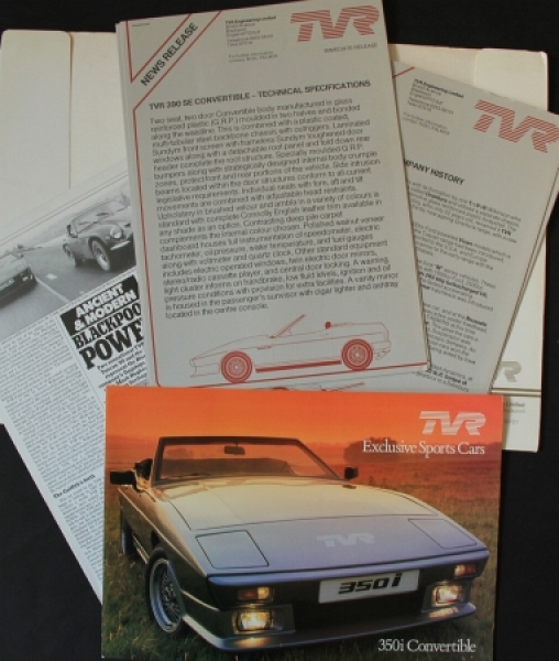 TVR 350i Modelprogram 1985 Car-Presskit (7346)
