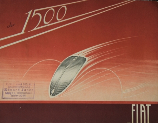 Fiat 1500 Modelprogram 1938 Carbrochure (7839)