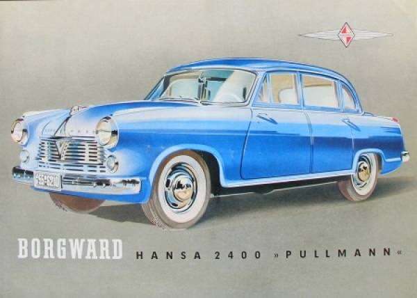 Borgward Hansa 2400 Pullmann Modellprogramm 1956 Automobilprospekt (7147)