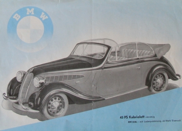 BMW Modelprogram 1938 "Wir gehen mit dem Fortschritt" Carbrochure (7911)