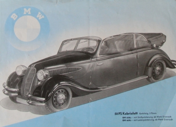 BMW Modelprogram 1938 "Wir gehen mit dem Fortschritt" Carbrochure (7911)