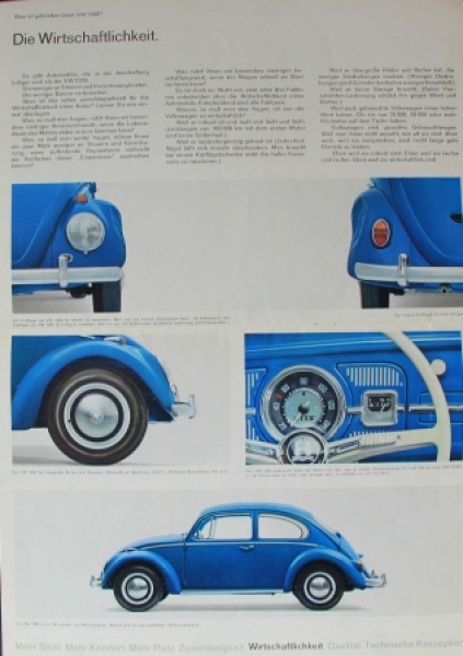 Volkswagen Beetle Modelprogram 1964 "Was ist neu am VW 1200?" Carbrochure (0862)