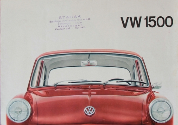 Volkswagen 1500 Modelprogram 1964 Carbrochure (7578)