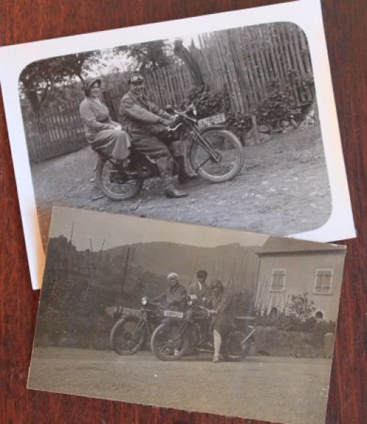 NSU DKW Motorbikes in Westfalia 1928 two Originalphotos (2606)