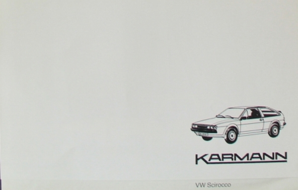 Volkswagen Karmann Scirocco Modelprogram 1982 Carbrochure (7593)