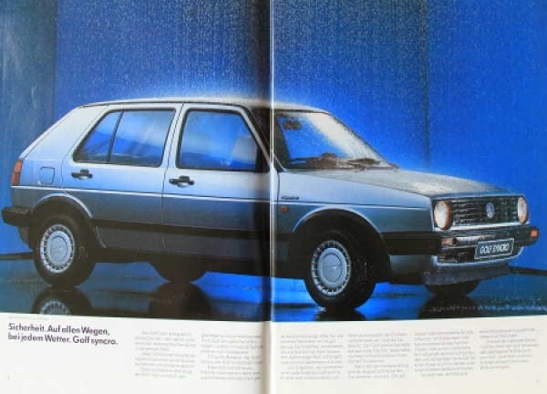 Volkswagen Rabbit Synchro Modelprogram 1988 Carbrochure (9095)