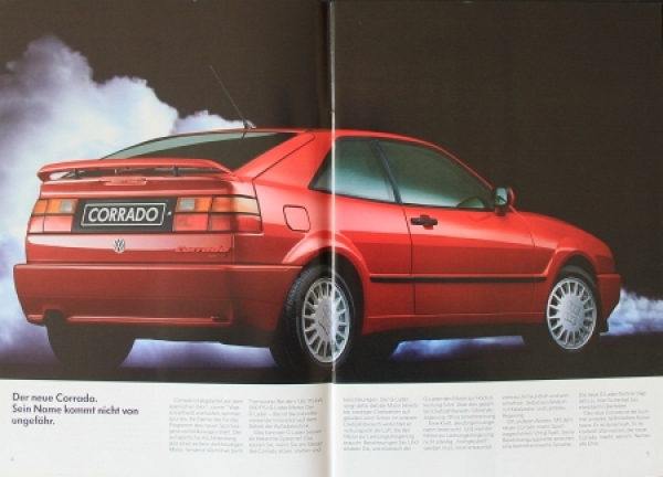 Volkswagen Corrado Modelprogram 1989 Carbrochure (9071)