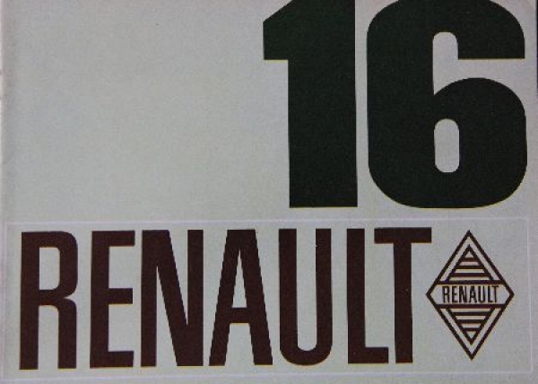 Renault 16 Modelprogram 1965 Carbrochure (8082)