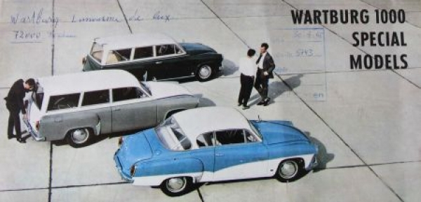 Wartburg 1000 Special-Models Modelprogram 1964 Carbrochure (8103)