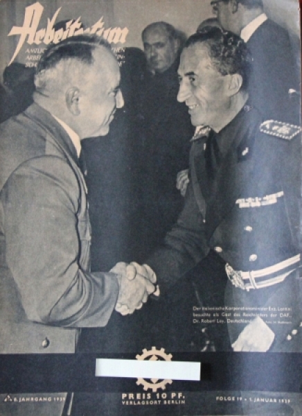 Volkswagen "Arbeitertum" 1939 NS-Magazine with VW-KdF-Story (8114)