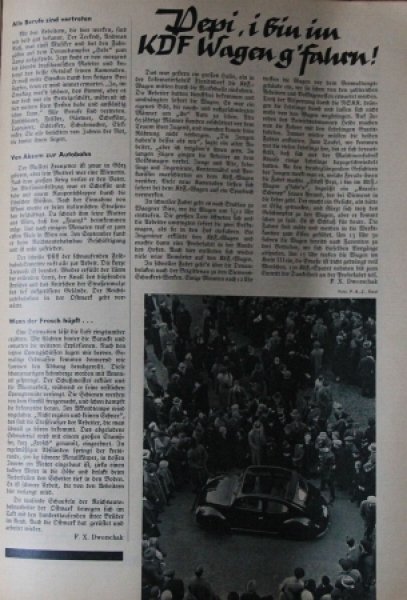 Volkswagen "Arbeitertum" 1939 NS-Magazine with VW-KdF-Story (8114)
