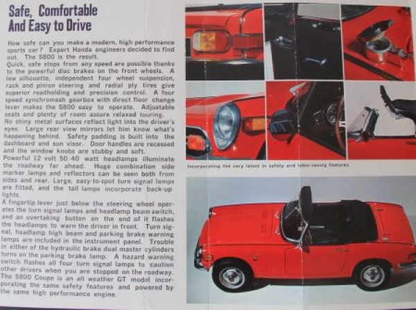 Honda S 800 Coupe Convertible Modelprogram 1967 Carbrochure (8156)